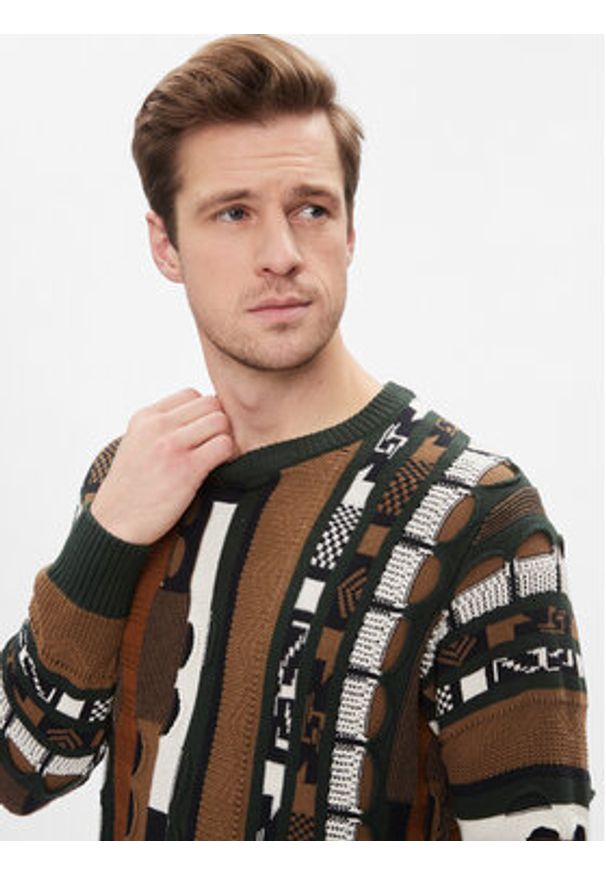 Only & Sons Sweter 22027676 Brązowy Regular Fit. Kolor: brązowy. Materiał: bawełna