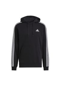 Adidas - Bluza męska adidas Essentials Fleece 3-Stripes Hoodie. Kolor: wielokolorowy, czarny, biały. Materiał: bawełna, materiał