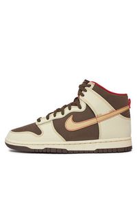 Nike Sneakersy Dunk Hi Retro Se FB8892-200 Brązowy. Kolor: brązowy. Materiał: skóra