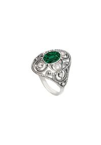 Polcarat Design - Srebrny pierścionek z kryształami Swarovskiego PK 1822. Materiał: srebrne. Kolor: srebrny. Wzór: aplikacja. Kamień szlachetny: kryształ #1
