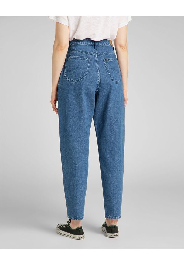 Lee - LEE PLEATED STELLA TAPER DAMSKIE SPODNIE JEANSOWE WASHED NOVA L30VOMQU 112139822