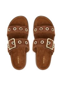 Inuikii Klapki Tilda Buckle 1004.003.0631 Brązowy ciemny. Kolor: brązowy. Materiał: zamsz, skóra #5