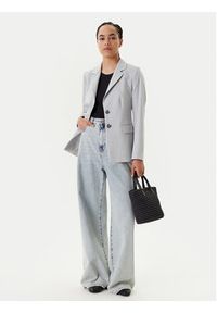 United Colors of Benetton - United Colors Of Benetton Marynarka 2R4CDW02W Szary Slim Fit. Kolor: szary. Materiał: syntetyk #4