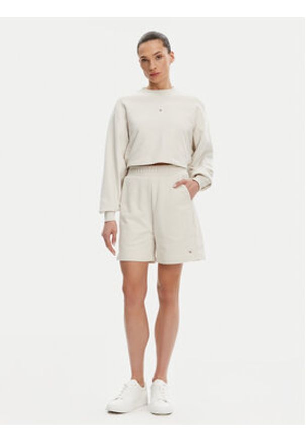 Calvin Klein Jeans Bluza J20J225370 Beżowy Regular Fit. Kolor: beżowy. Materiał: bawełna