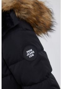 Pepe Jeans Kurtka puchowa damska kolor czarny zimowa. Okazja: na co dzień. Kolor: czarny. Materiał: puch. Wzór: gładki. Sezon: zima. Styl: casual