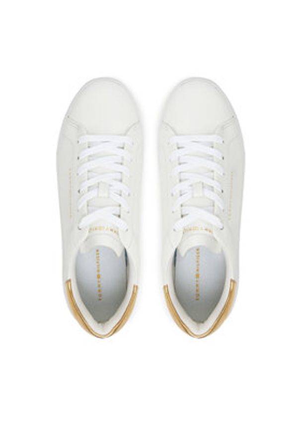 TOMMY HILFIGER - Tommy Hilfiger Sneakersy Essential Platform Court Sneaker FW0FW08756 Biały. Kolor: biały. Materiał: skóra. Obcas: na platformie