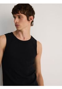 Reserved - Dzianinowy top slim fit - czarny. Kolor: czarny. Materiał: dzianina