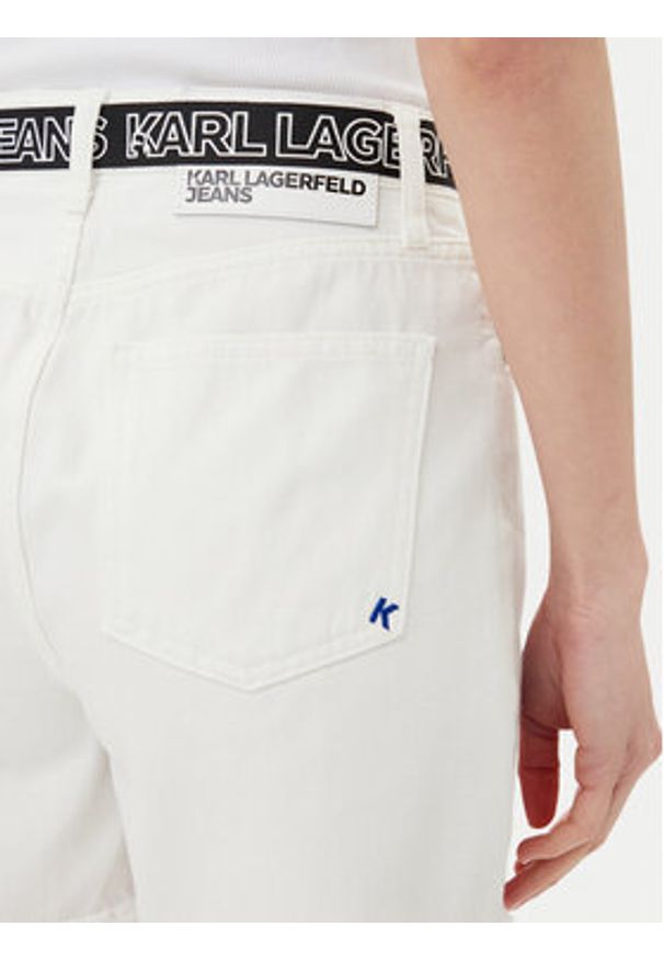 Karl Lagerfeld Jeans Szorty jeansowe A2W10039 Biały Regular Fit. Kolor: biały. Materiał: bawełna