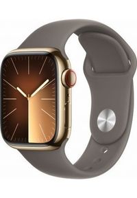 APPLE - Smartwatch Apple Watch 9 GPS + Cellular 41mm Gold Stainless Steel Sport S/M Szary (MRJ53QP/A). Rodzaj zegarka: smartwatch. Kolor: szary. Styl: sportowy #1