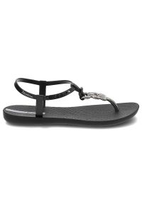 Czarne Sandały Ipanema Wodoodporne Sandały Damskie. Okazja: na spacer, na co dzień, na plażę. Kolor: czarny. Wzór: aplikacja. Sezon: lato. Styl: casual, sportowy, wakacyjny