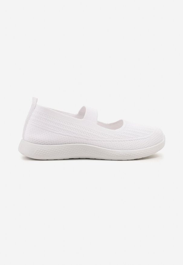 Born2be - Białe Ażurowe Tenisówki z Elastyczną Gumką Palarielis. Okazja: na co dzień, na spacer. Kolor: biały. Materiał: jeans. Wzór: ażurowy. Styl: elegancki, casual