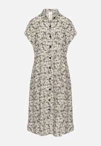 Born2be - Czarna Sukienka Bawełniana Koszulowa we Wzór Paisley Aelluria. Kolor: czarny. Materiał: bawełna. Wzór: paisley. Typ sukienki: koszulowe #3