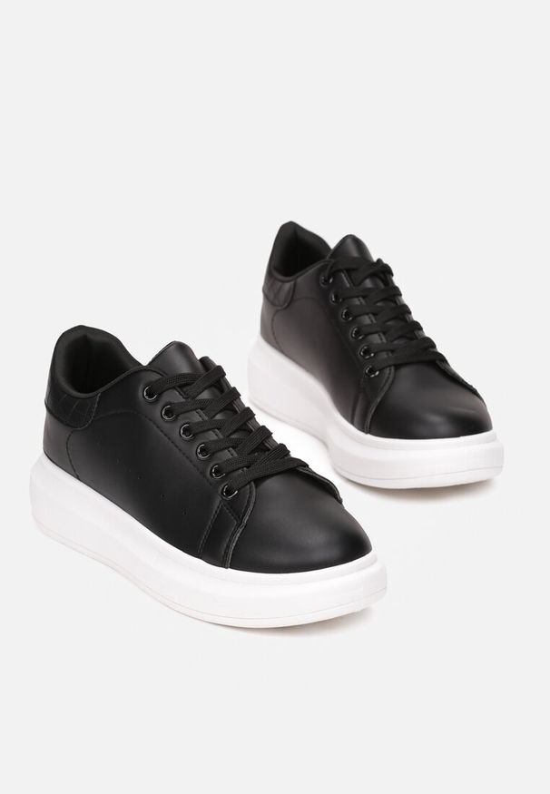 Born2be - Czarno-Białe Sneakersy Hypnotic. Wysokość cholewki: przed kostkę. Nosek buta: okrągły. Kolor: czarny. Materiał: skóra. Szerokość cholewki: normalna