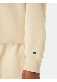 TOMMY HILFIGER - Tommy Hilfiger Bluza Logo Embroidery WW0WW48724 Beżowy jasny Relaxed Fit. Kolor: beżowy. Materiał: bawełna #4