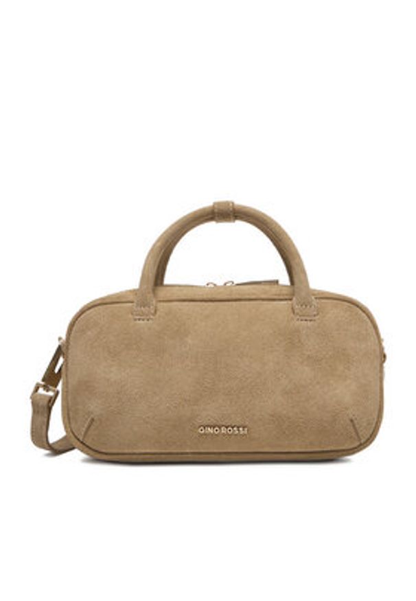 Gino Rossi - GINO ROSSI Torebka EO-LA321-1080 Beżowy. Kolor: beżowy. Materiał: skórzane, zamszowe