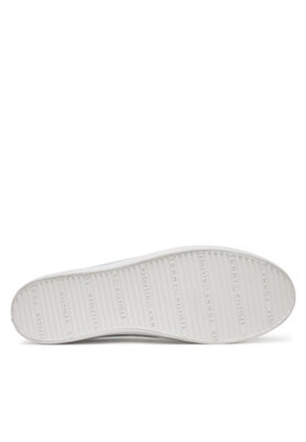 TOMMY HILFIGER - Tommy Hilfiger Sneakersy Washed Canvas Vulc Sneaker FW0FW08894 Niebieski. Kolor: niebieski. Materiał: materiał