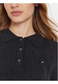 TOMMY HILFIGER - Tommy Hilfiger Sukienka dzianinowa WW0WW43085 Czarny Regular Fit. Kolor: czarny. Materiał: wełna #3