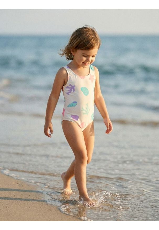 Sinsay - Jednoczęściowy strój kąpielowy z motywem morskim - żółty. Kolor: żółty