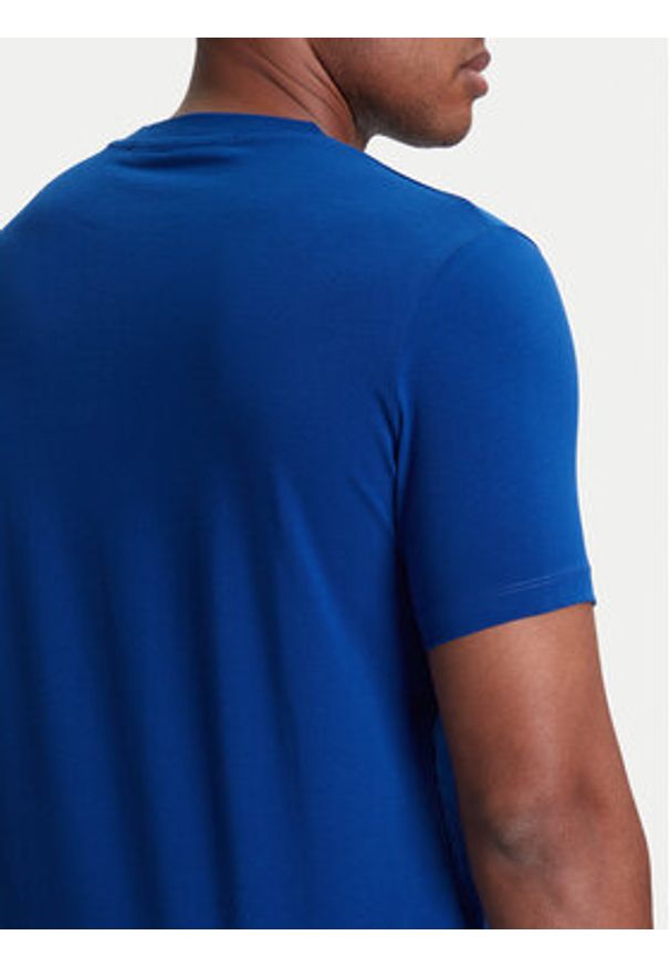 Karl Lagerfeld - KARL LAGERFELD T-Shirt 755087 553235 Niebieski Regular Fit. Typ kołnierza: dekolt w karo. Kolor: niebieski. Materiał: bawełna