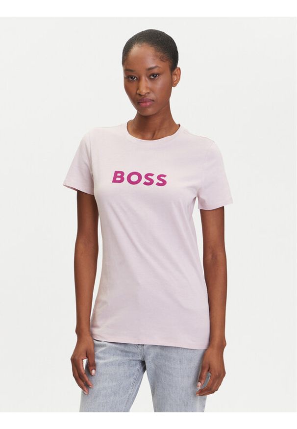 BOSS T-Shirt C_Elogo_5 50501139 Różowy Regular Fit. Kolor: różowy. Materiał: bawełna