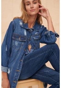 blue shadow - Katana Damska SH 627 BS Jeans. Materiał: jeans. Długość: długie #1
