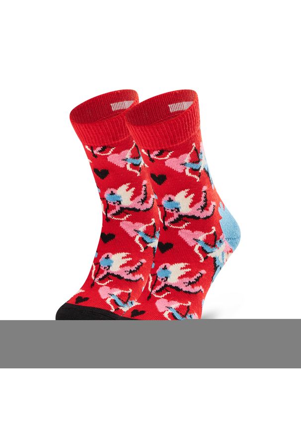Happy-Socks - Skarpety Wysokie Dziecięce HAPPY SOCKS - KCUP01-4300 Czerwony. Kolor: czerwony. Materiał: materiał, bawełna, elastan, poliamid