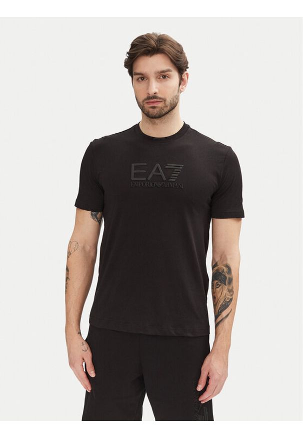 EA7 Emporio Armani T-Shirt 7M000224 AF10375 UC001 Czarny Regular Fit. Kolor: czarny. Materiał: bawełna