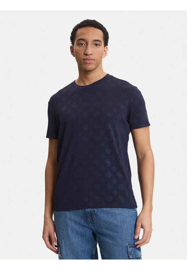 Guess T-Shirt M6GP26 K3177 Granatowy Regular Fit. Kolor: niebieski. Materiał: bawełna