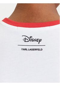 Karl Lagerfeld - KARL LAGERFELD T-Shirt A3W17089 Biały Regular Fit. Typ kołnierza: dekolt w karo. Kolor: biały. Materiał: bawełna #4