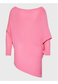Kontatto Sweter 3M9008 Różowy Regular Fit. Kolor: różowy. Materiał: wiskoza #5