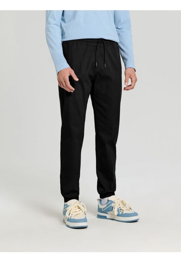 Sinsay - Spodnie jogger - czarny. Kolor: czarny