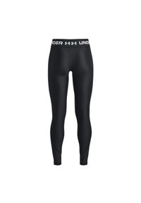 Legginsy sportowe dziewczęce Under Armour Armour Legging - czarne. Kolor: czarny. Materiał: poliester, elastan, materiał. Styl: sportowy