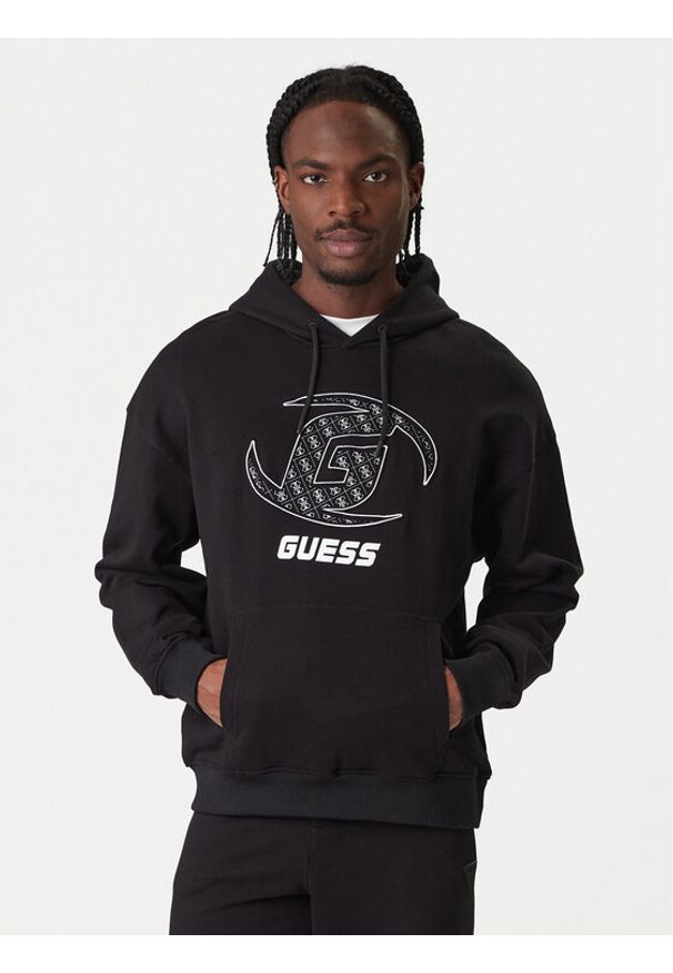 Guess Bluza Z6RQ05 K9YI1 Czarny Regular Fit. Kolor: czarny. Materiał: bawełna