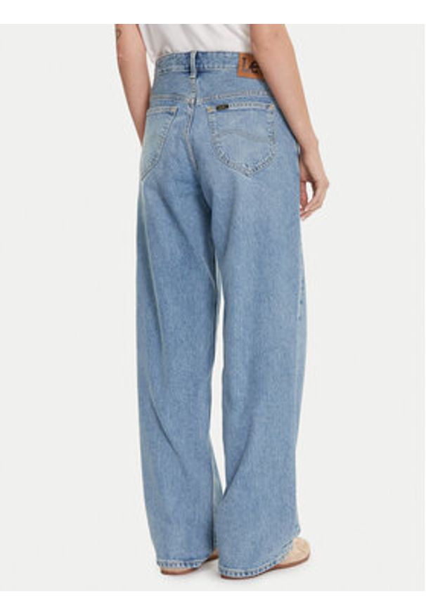 Lee Jeansy Rider 112365089 Niebieski Wide Leg. Kolor: niebieski