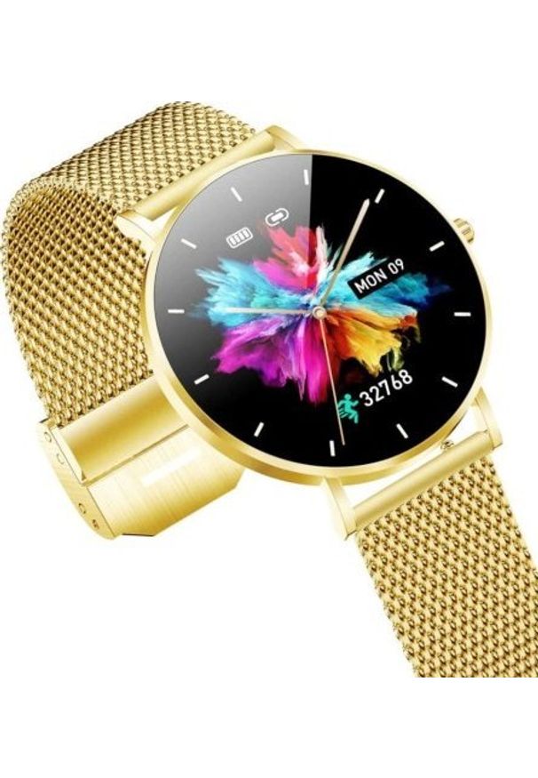 Smartwatch Manta Smartwatch zegarek damski Alexa Lux Gold + różowy pasek. Rodzaj zegarka: smartwatch. Kolor: różowy