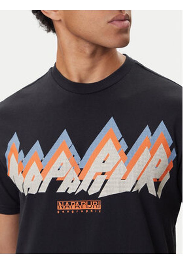 Napapijri T-Shirt Fiemme NP0A88T5 Czarny Regular Fit. Kolor: czarny. Materiał: bawełna