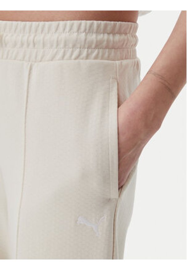 Puma Spodnie dresowe Ess 629774 Beżowy Straight Fit. Kolor: beżowy. Materiał: bawełna