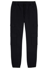 bonprix - Spodnie bojówki ze stretchem, z gumką w talii, regular fit. Kolor: czarny #1
