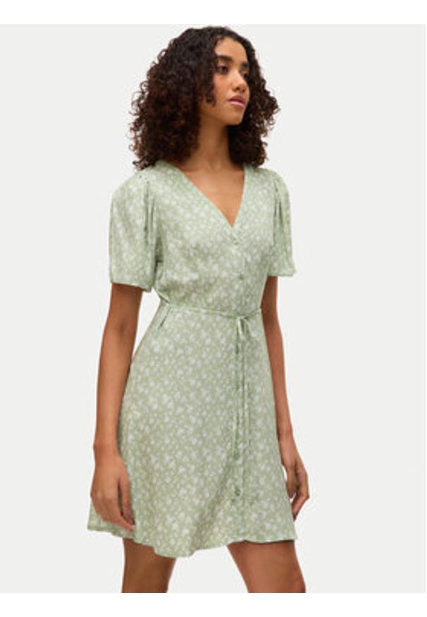 Vero Moda Sukienka letnia Alba 10292845 Zielony Regular Fit. Kolor: zielony. Materiał: wiskoza. Sezon: lato