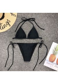 Intica - Bikini z regulowanym wiązaniem na lato Hajrija. Kolor: czarny. Materiał: tkanina. Długość: długie