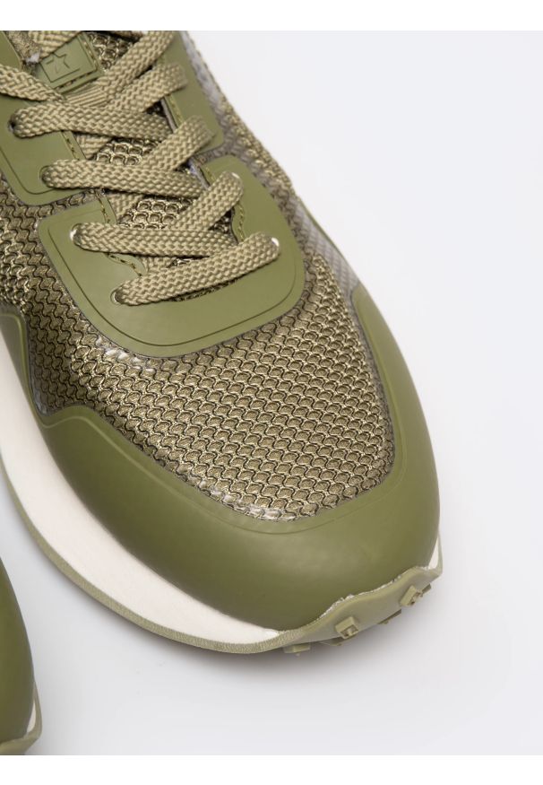 Big-Star - Sneakersy męskie khaki RR174360 303. Okazja: na co dzień. Kolor: zielony. Materiał: syntetyk, materiał. Wzór: napisy