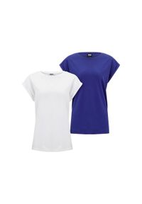 Urban Classics - Przedłużona Koszulka Damska Na Ramiączkach (zestaw 2 Sztuk). Kolor: niebieski, wielokolorowy, biały. Długość rękawa: na ramiączkach. Sport: turystyka piesza #1