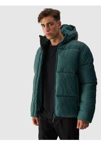 4f - 4F Kurtka puchowa z syntetycznym wypełnieniem męska - zielona XXL. Okazja: na co dzień. Typ kołnierza: kaptur. Kolor: zielony. Materiał: puch, syntetyk. Wzór: gładki. Sezon: zima. Styl: sportowy, klasyczny, casual #2