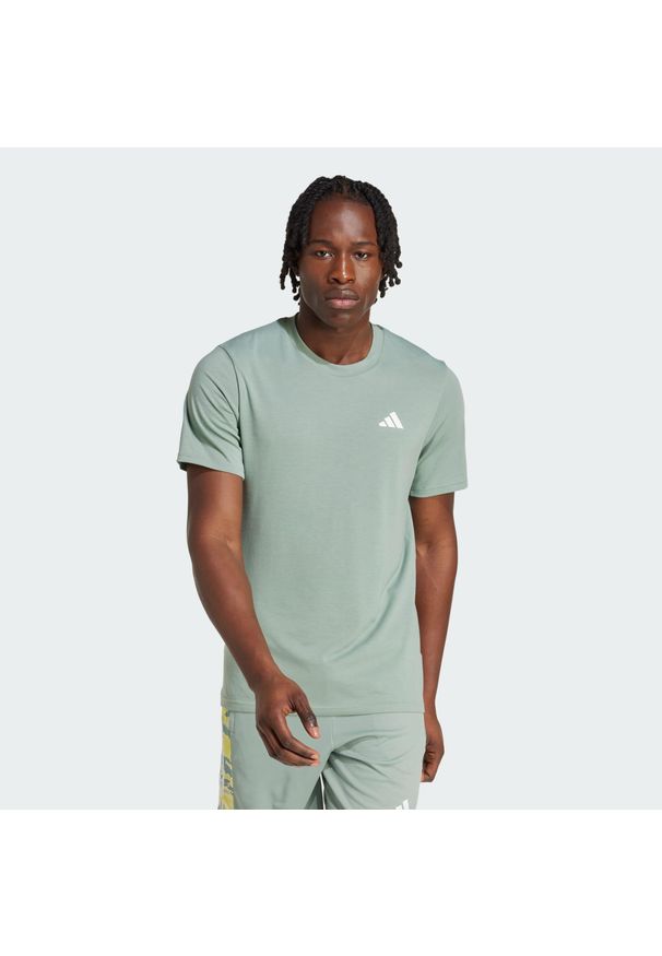 Adidas - Koszulka treningowa Train Essentials Feelready. Kolor: wielokolorowy, biały, zielony. Materiał: materiał. Sport: fitness