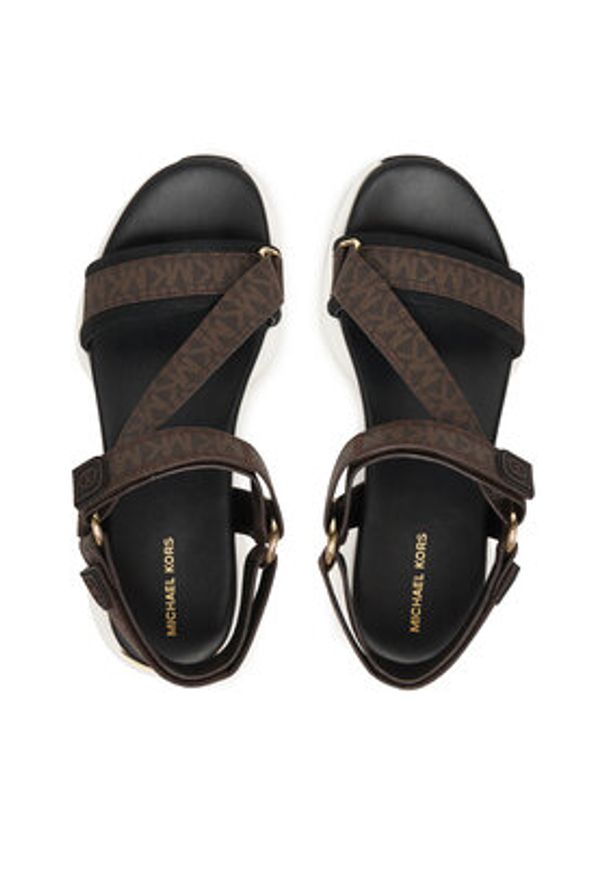 MICHAEL Michael Kors Sandały Bowie Sandal 43S6BWFA1B Brązowy. Kolor: brązowy. Materiał: skóra