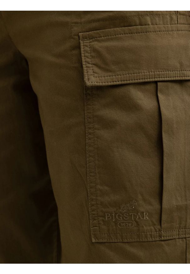 Big-Star - Spodnie damskie cargo z regulacją dołu nogawki khaki Katris 303. Okazja: na co dzień. Kolor: zielony. Materiał: bawełna, jeans, tkanina. Wzór: haft. Sezon: lato. Styl: elegancki, casual