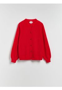 Reserved - Kardigan z wełną alpaki - czerwony. Kolor: czerwony. Materiał: wełna #1