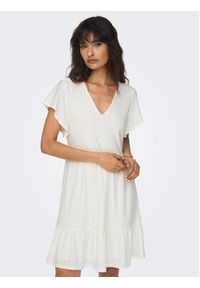 only - ONLY Sukienka codzienna 15289687 Biały Regular Fit. Okazja: na co dzień. Kolor: biały. Materiał: syntetyk. Typ sukienki: proste. Styl: casual #4