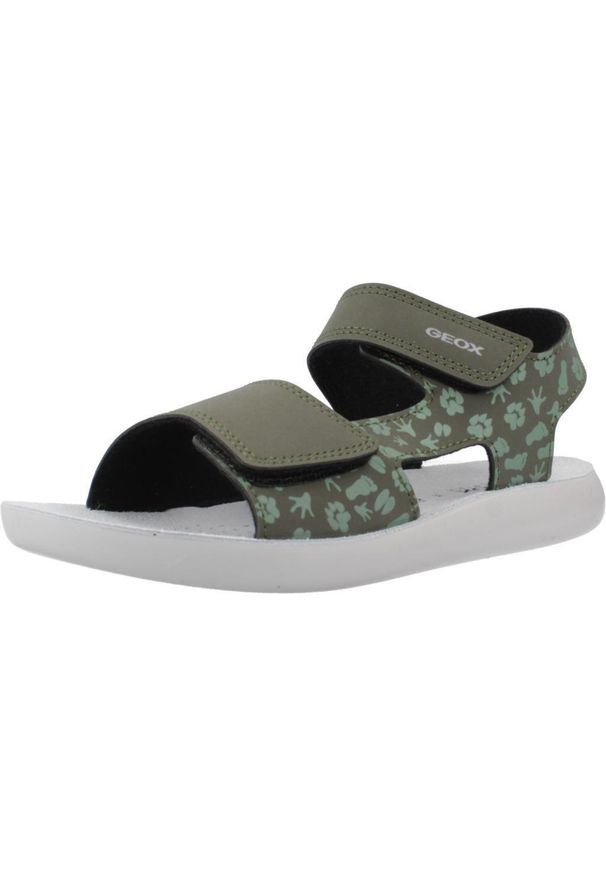 Geox - Sandały GEOX J SANDAL LIGHTFLOPPY Zielony. Kolor: zielony. Materiał: syntetyk, tkanina. Sezon: lato