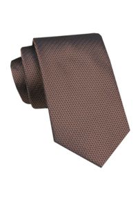 Elegancki Krawat Męski Angelo di Monti - Brąz z Delikatnym, Regularnym Wzorem. Kolor: brązowy, wielokolorowy, beżowy. Materiał: tkanina. Styl: elegancki #1